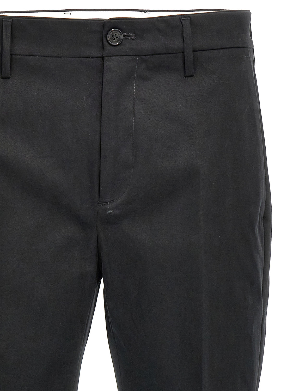 Black Cotton Casual Pants