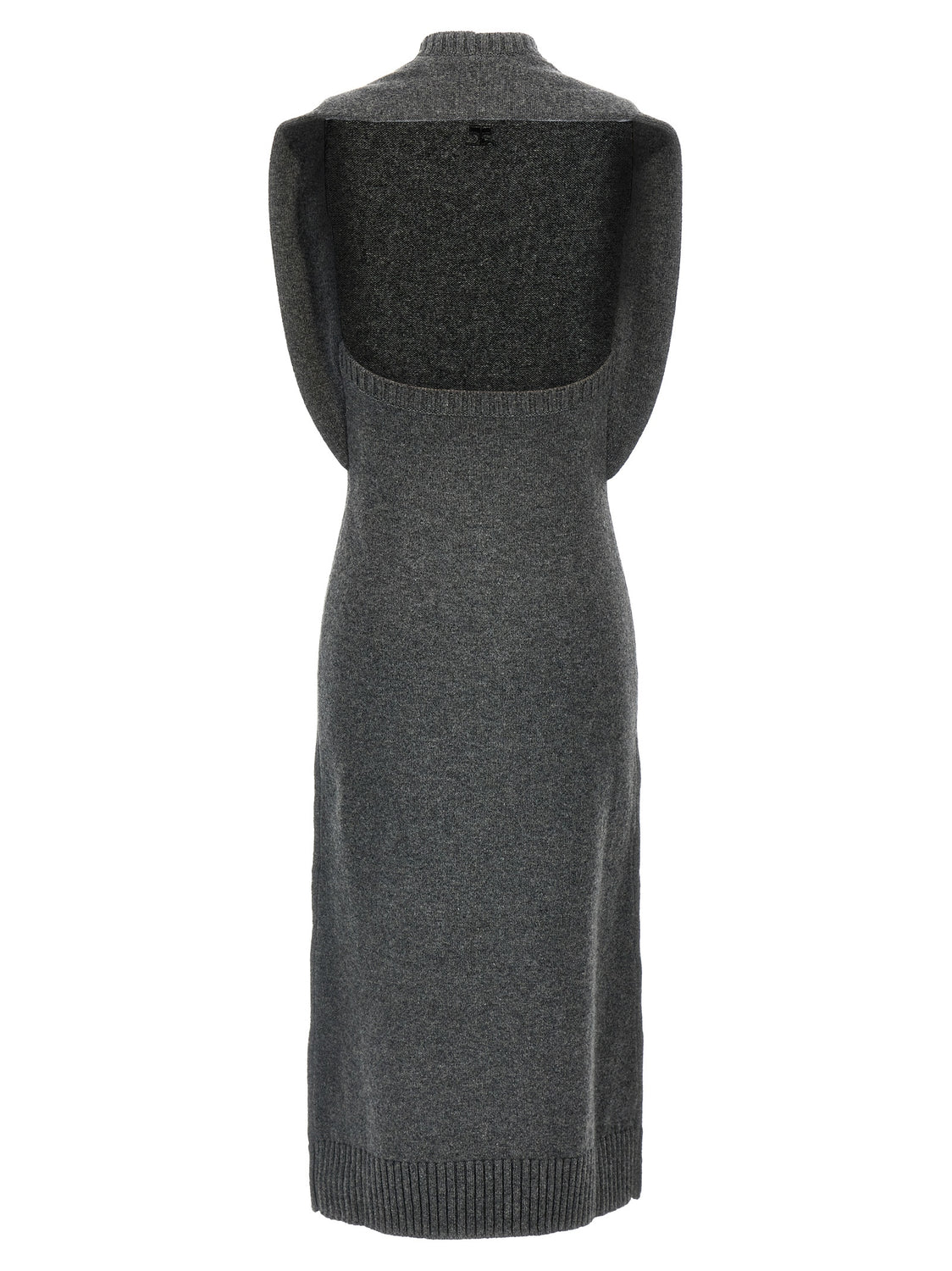Gray Wool Midi Dress