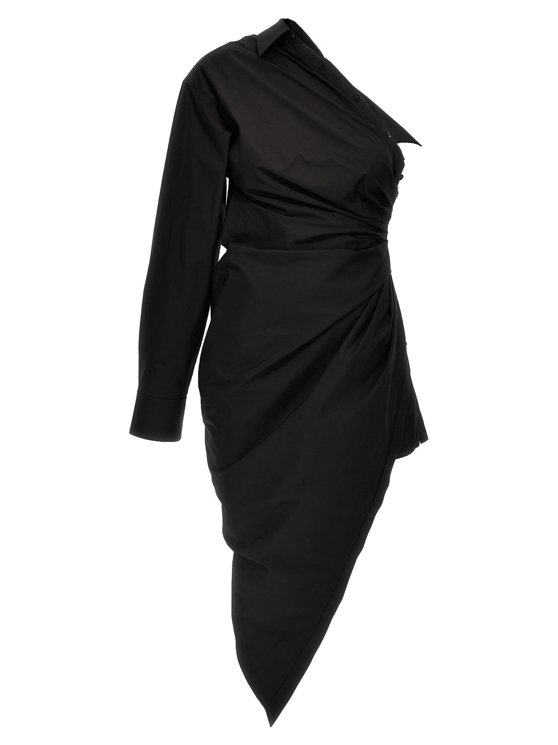Black Cotton Short Dress