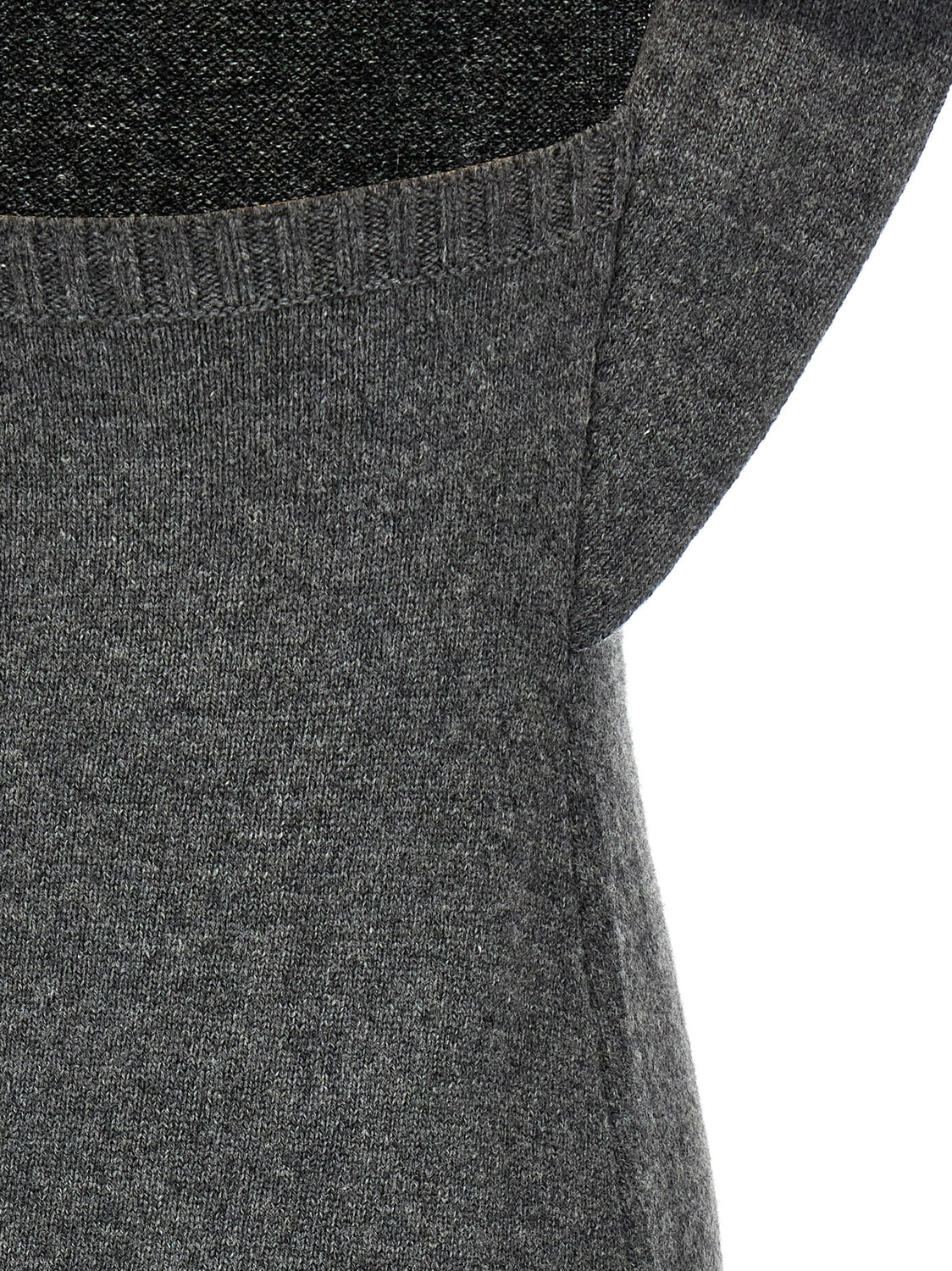 Gray Wool Midi Dress