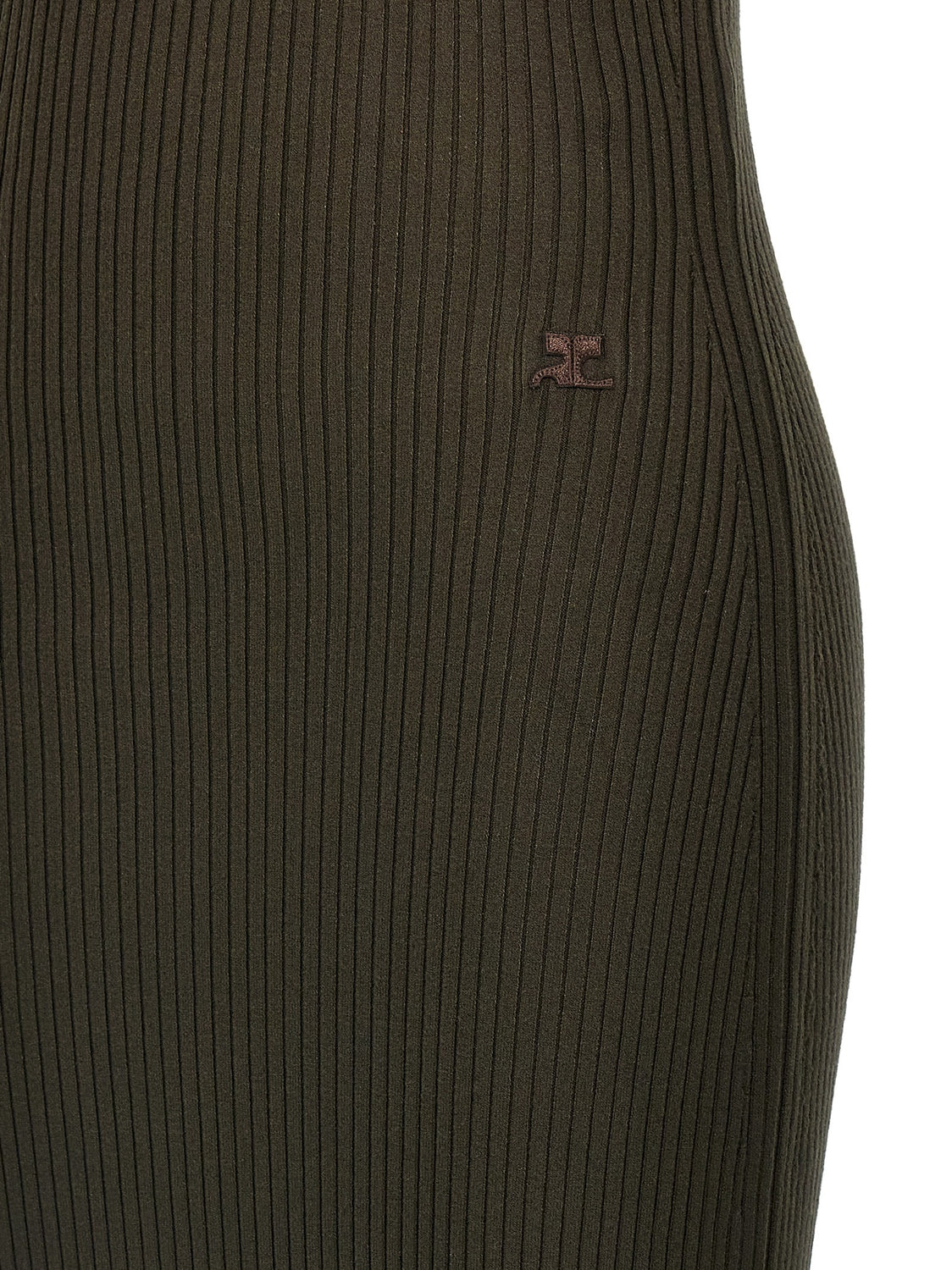 Brown Viscose Long Dress