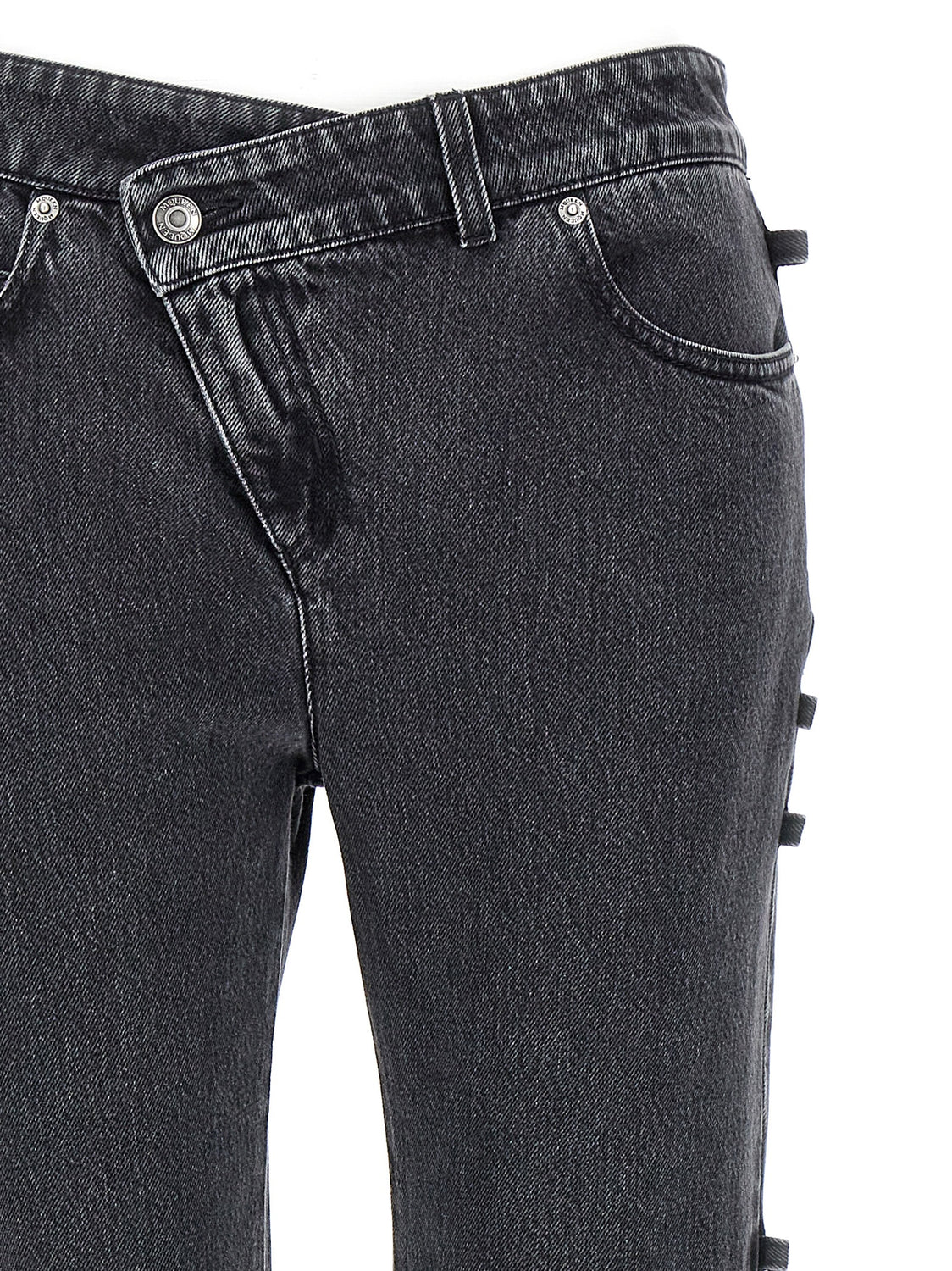 Black Cotton Flared Jeans
