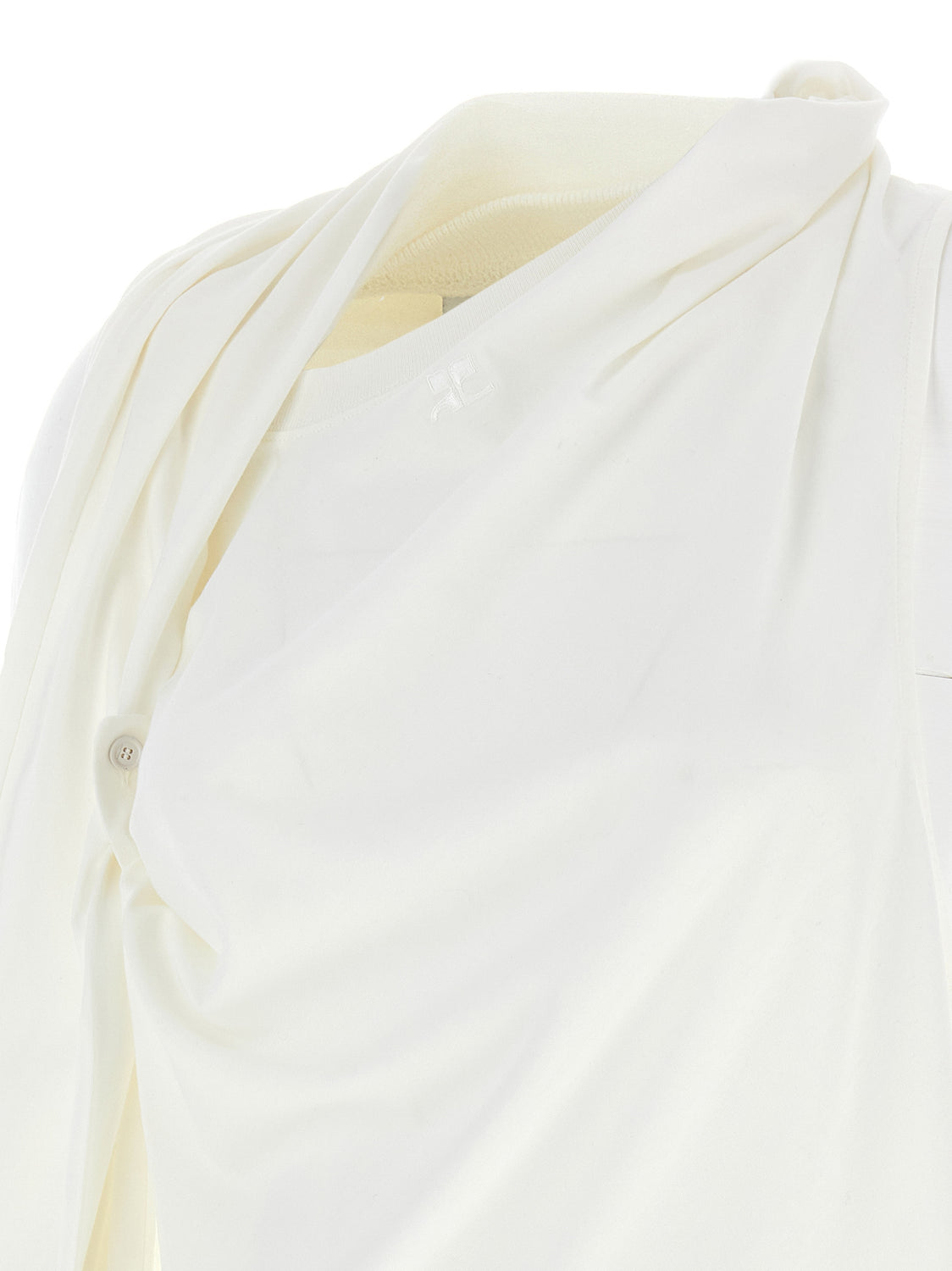 White Cotton Long Sleeve T-Shirt