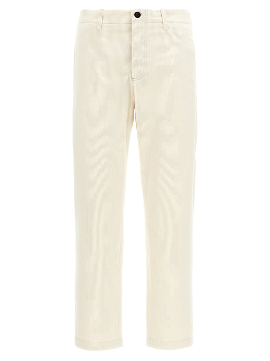 White Cotton Casual Pants
