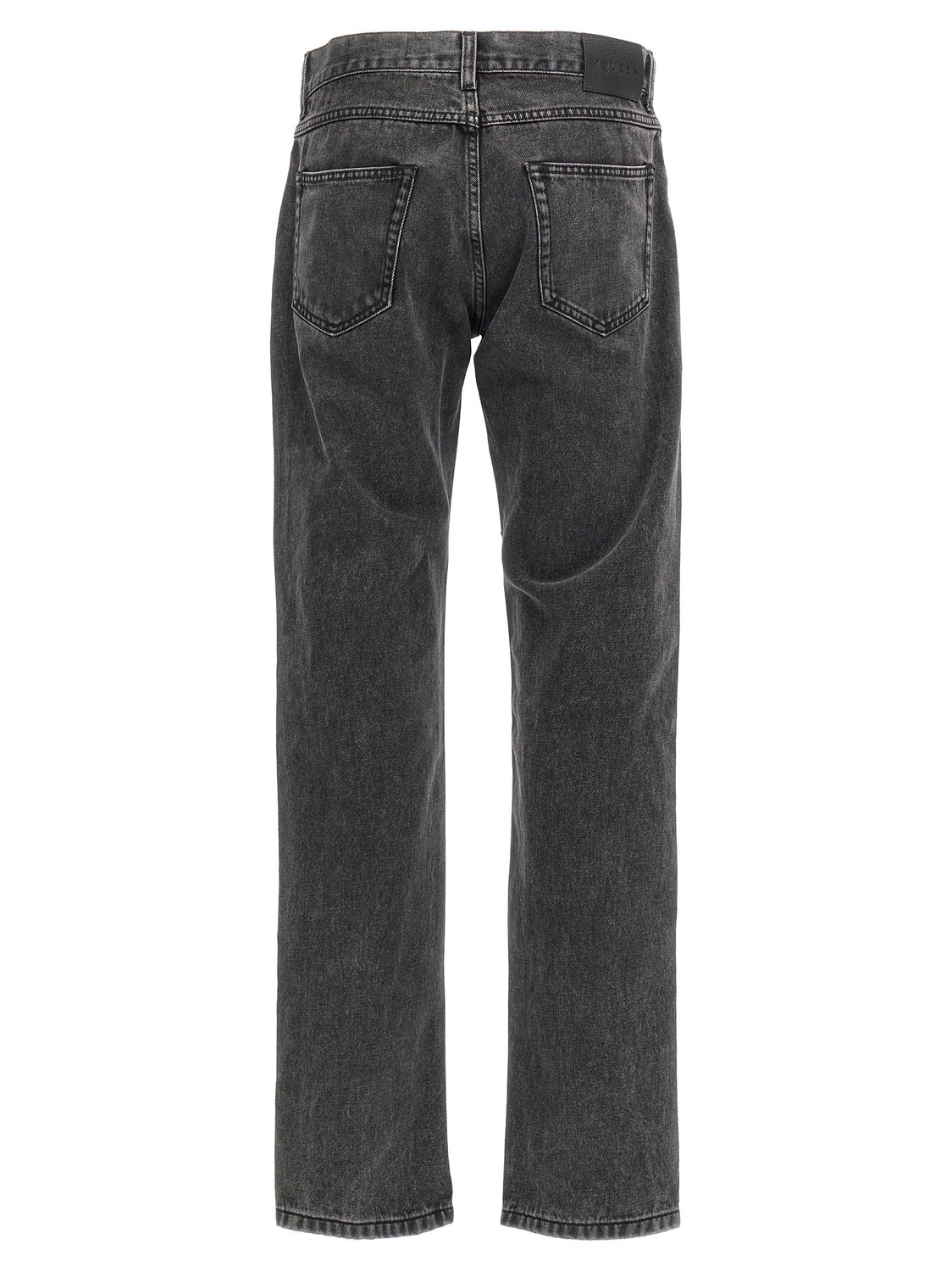 Black Cotton Straight-Leg Jeans