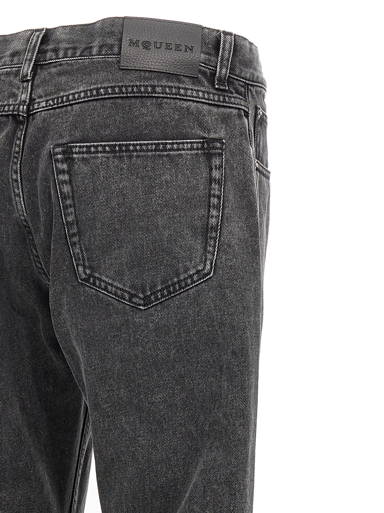 Black Cotton Straight-Leg Jeans