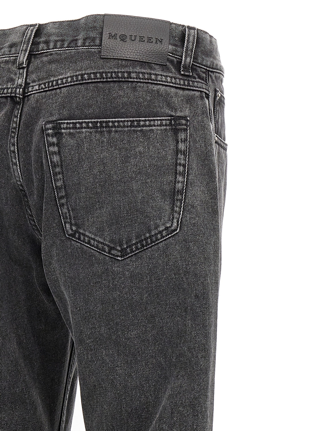 Black Cotton Straight-Leg Jeans