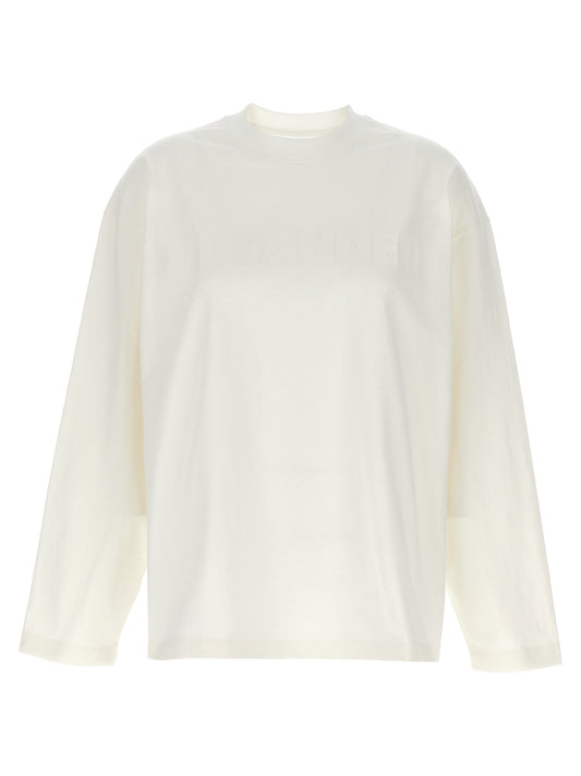 White Cotton Long Sleeve T-Shirt