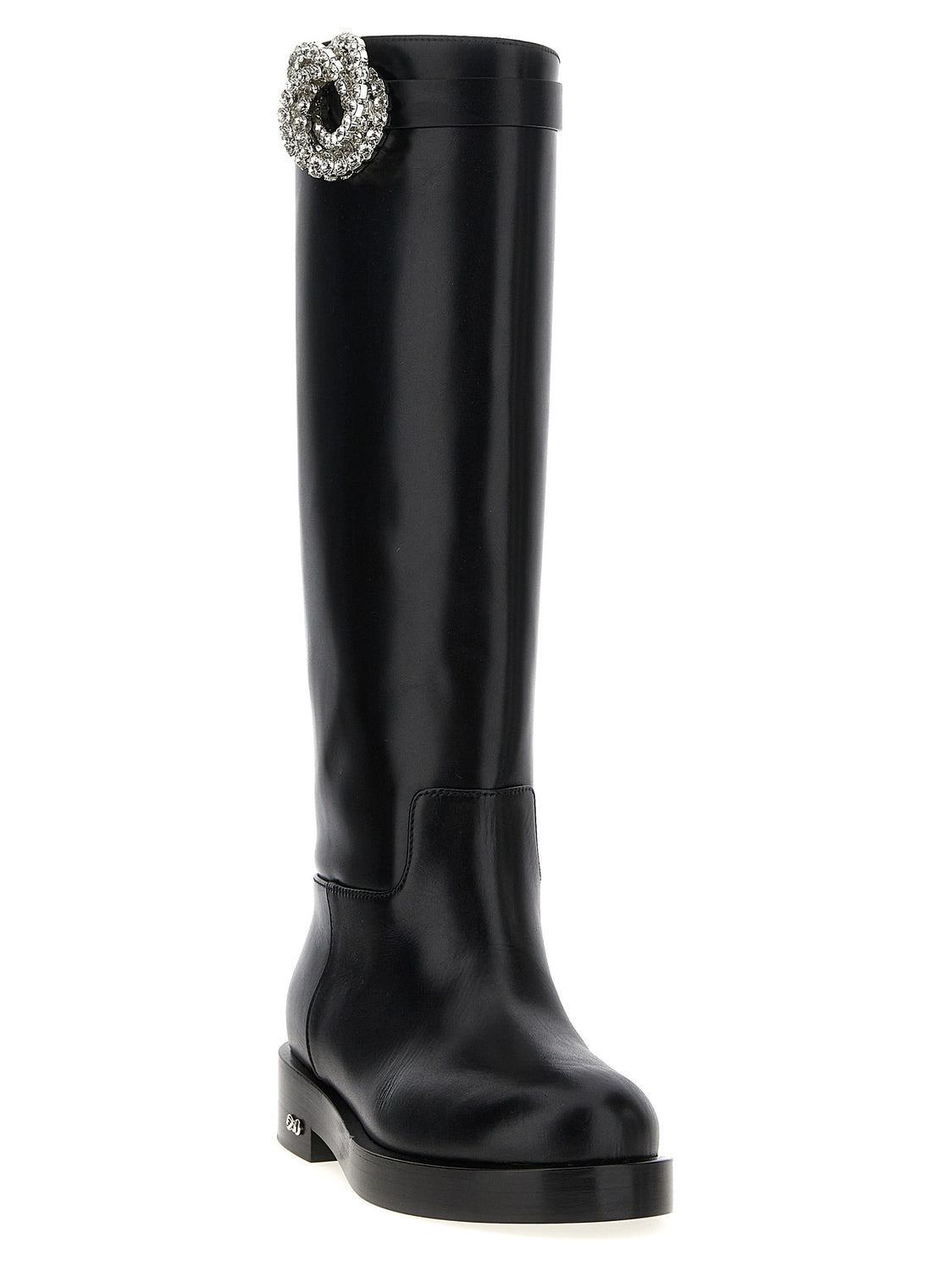 Black Calfskin Over The Knee