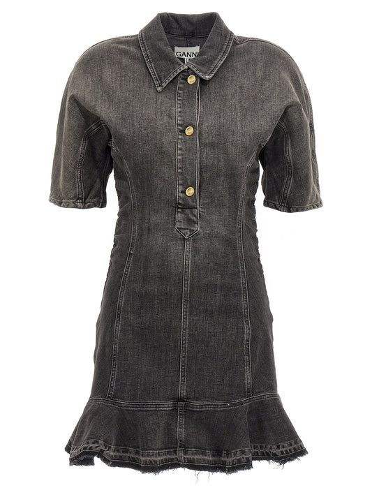 Black Cotton Short Dress