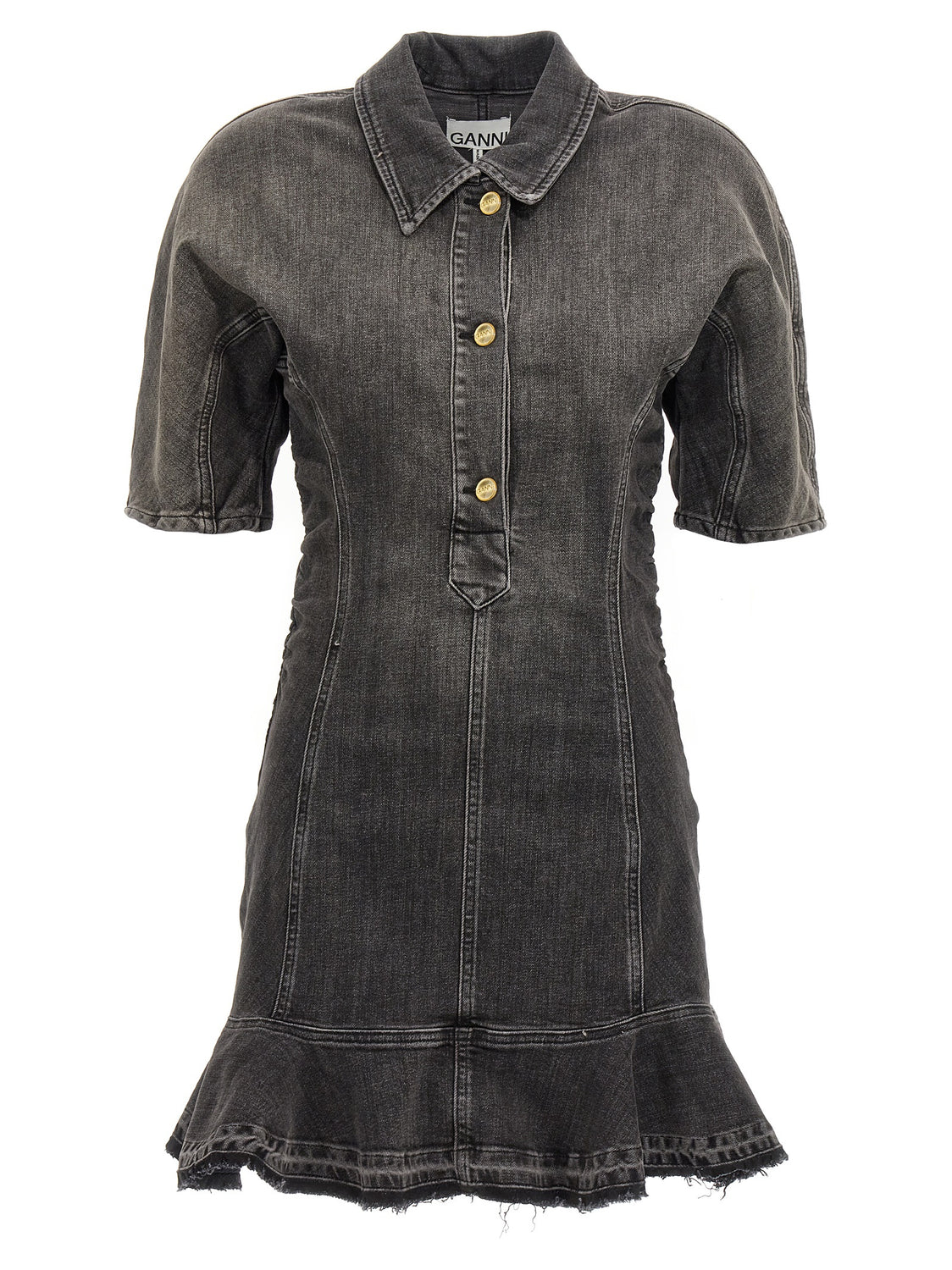Black Cotton Short Dress