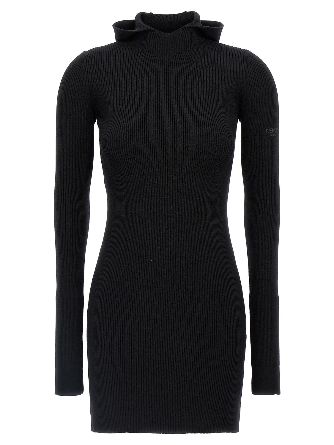 Black Wool Short Dress