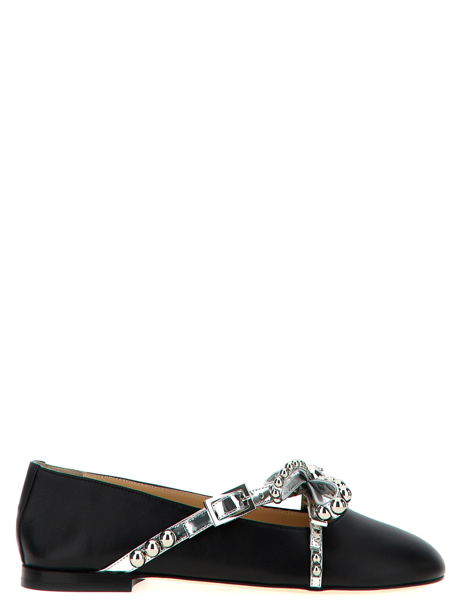 Black Leather Ballet Flats