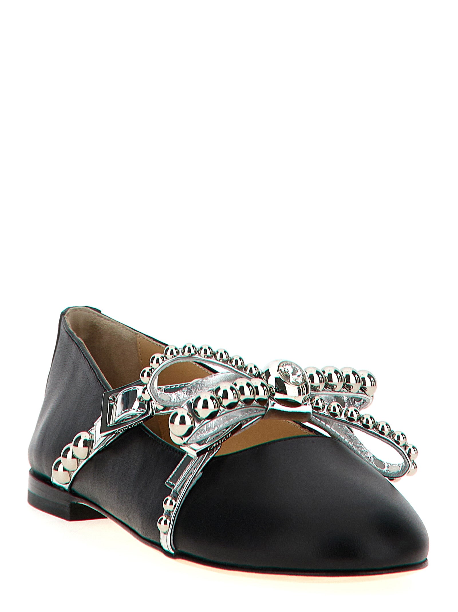 Black Leather Ballet Flats
