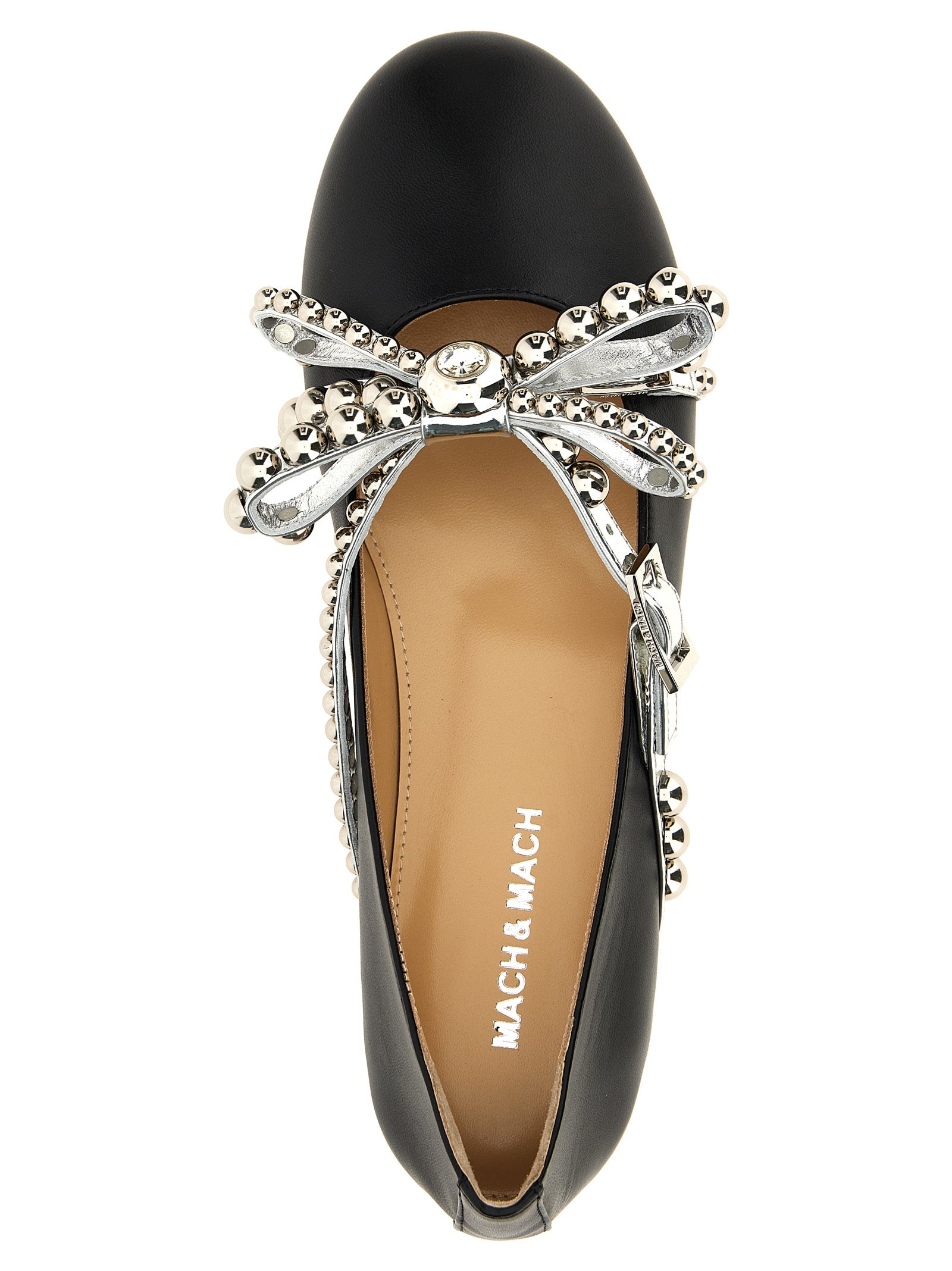 Black Leather Ballet Flats