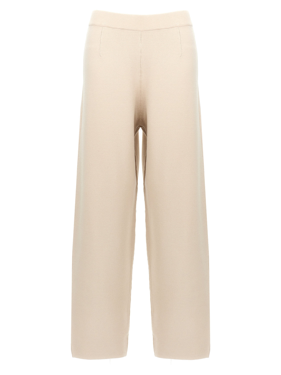 Beige Viscose Casual Pants