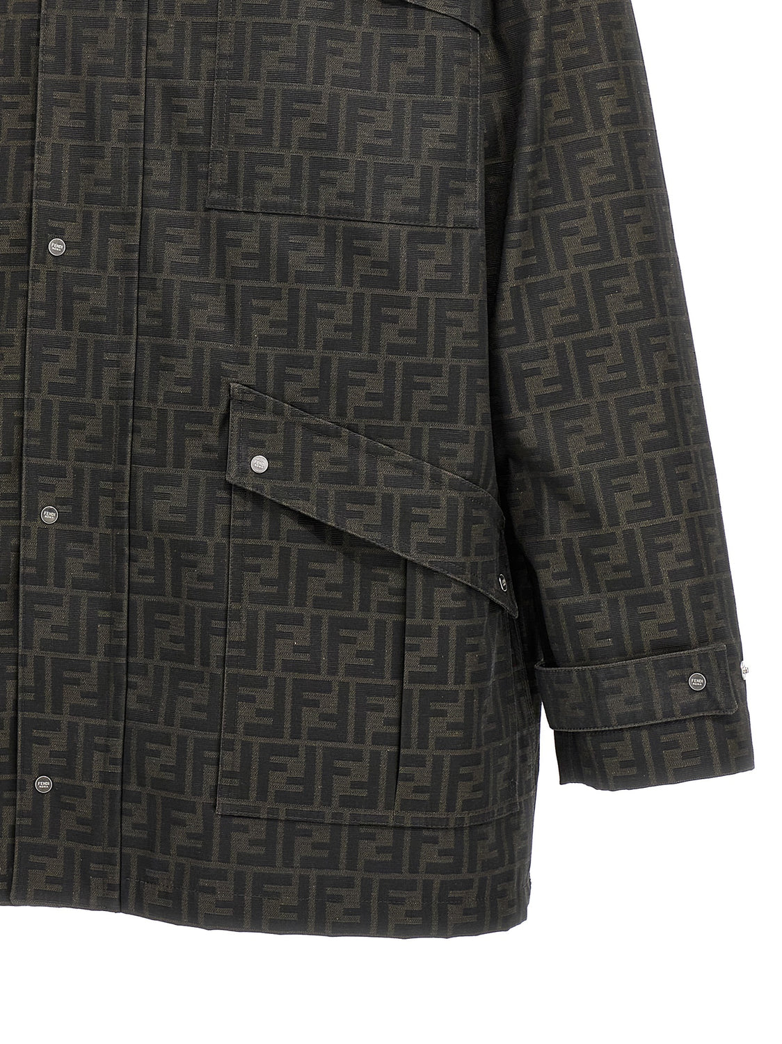 Brown Polyester Full-Length Jacket