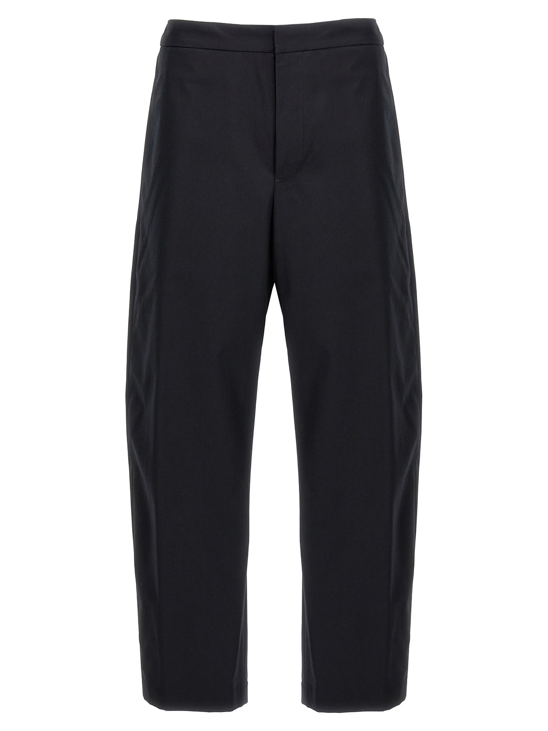 Blue Cotton Casual Pants
