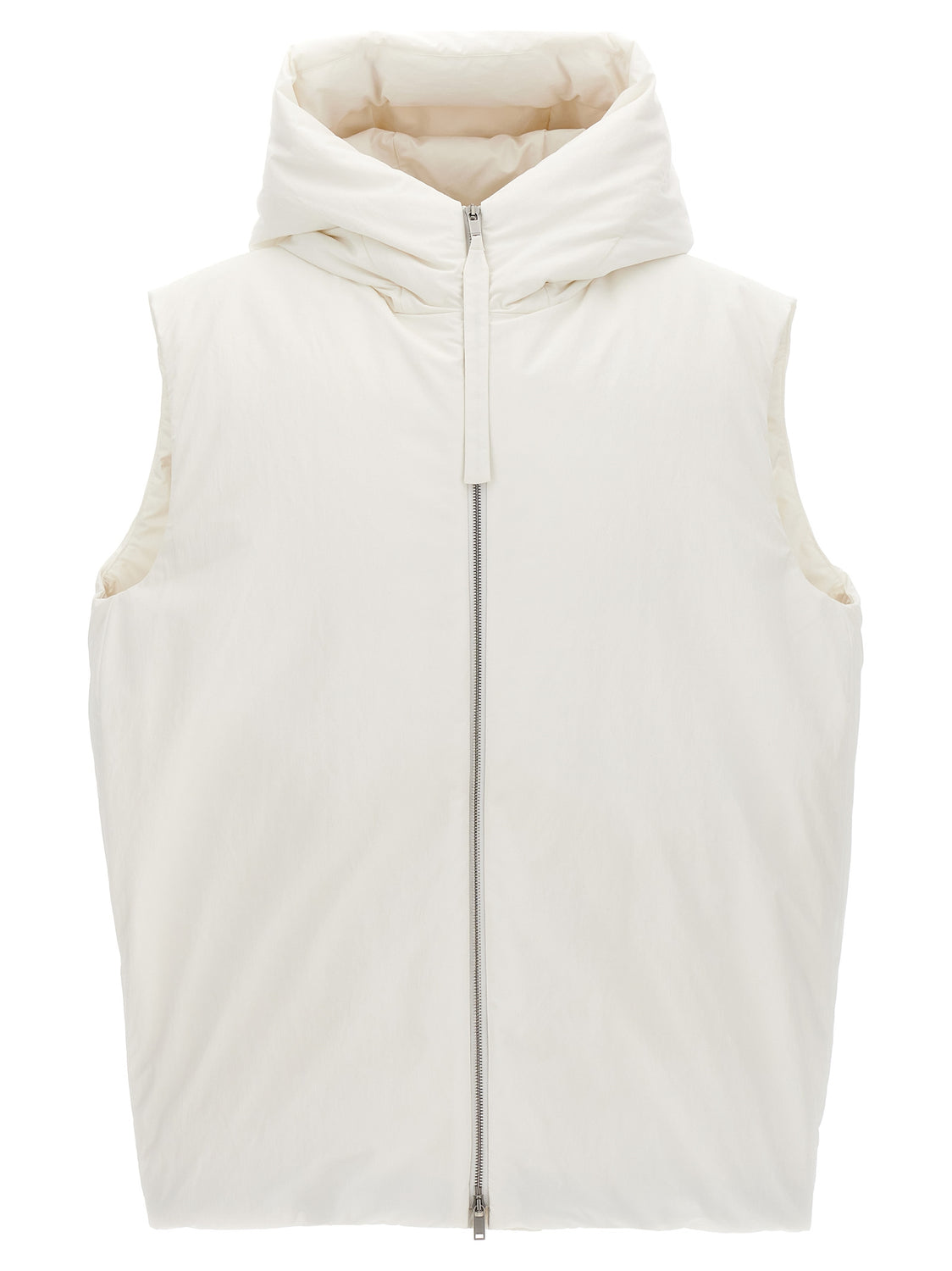 White Polyester Sleeveless Jacket