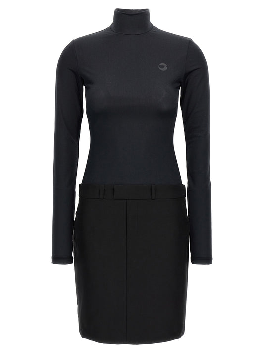 Black Polyester Short Dress