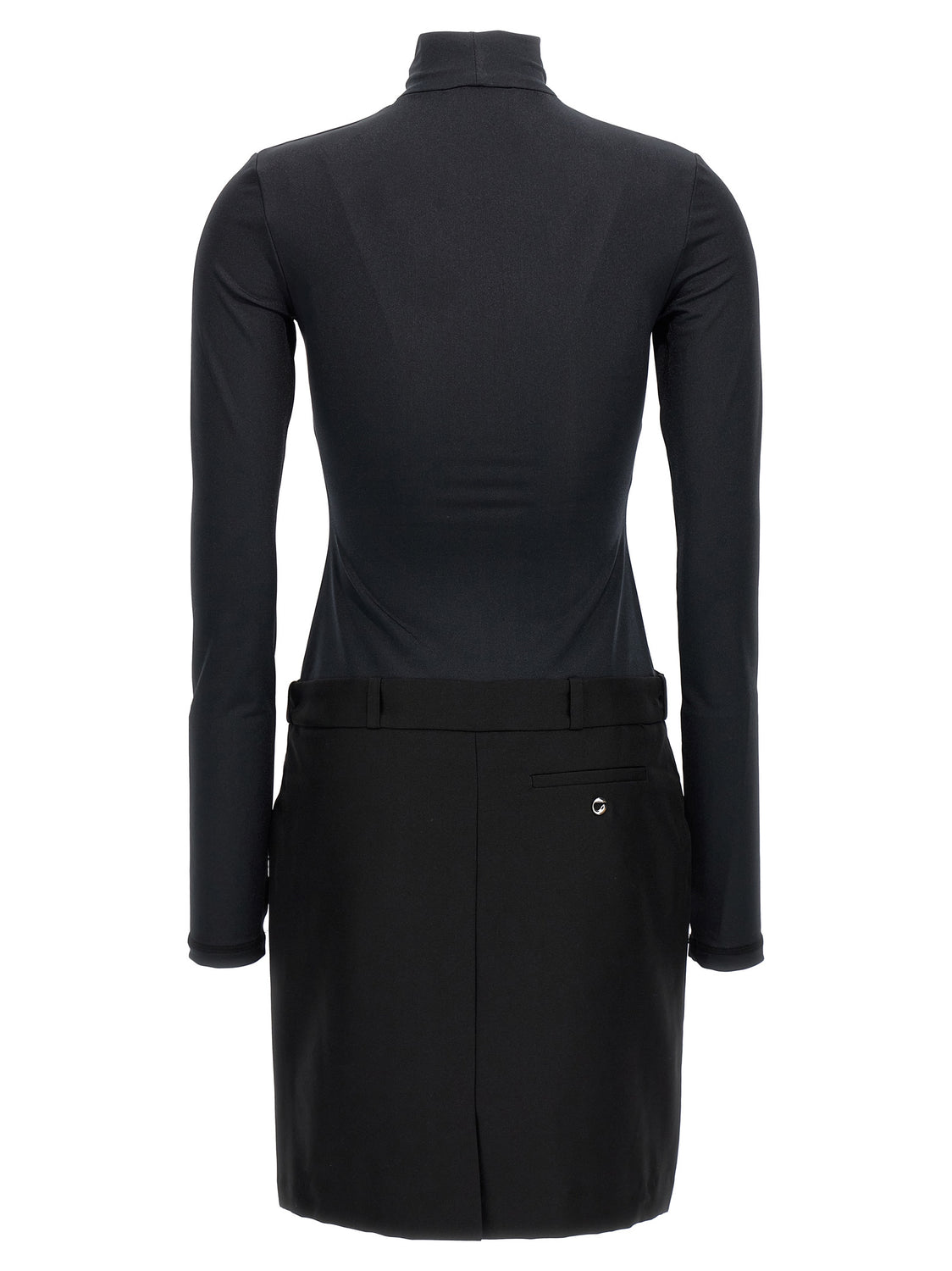 Black Polyester Short Dress