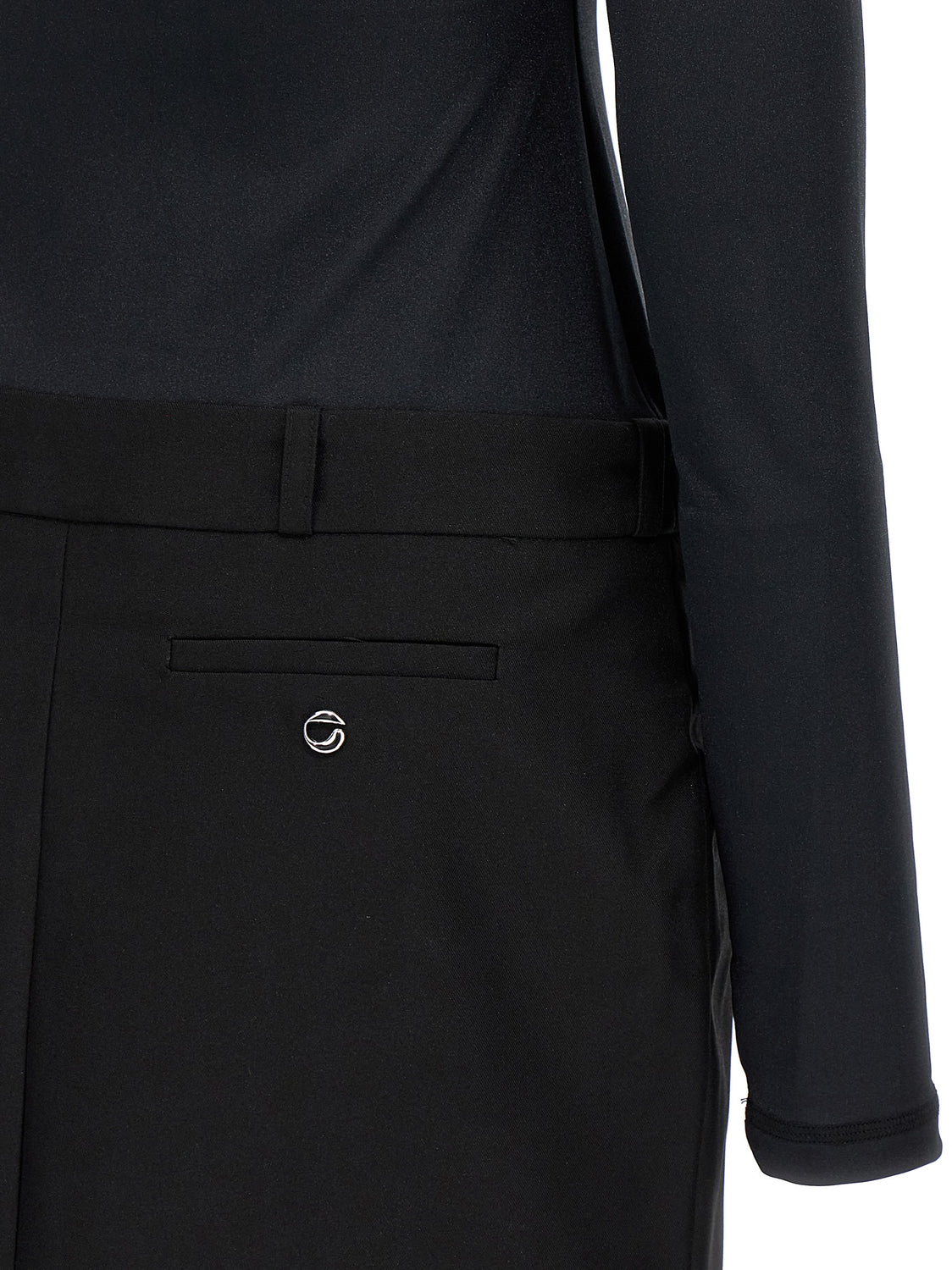Black Polyester Short Dress