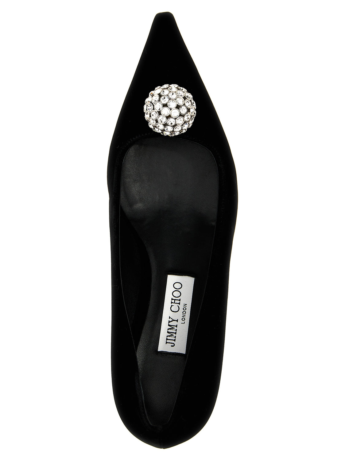 Black Textile Mid Heel Pumps