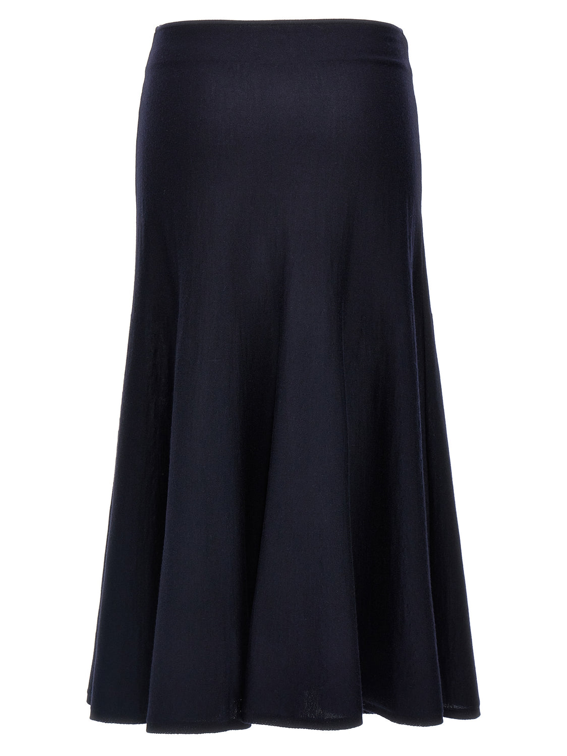 Blue Wool Midi Skirt