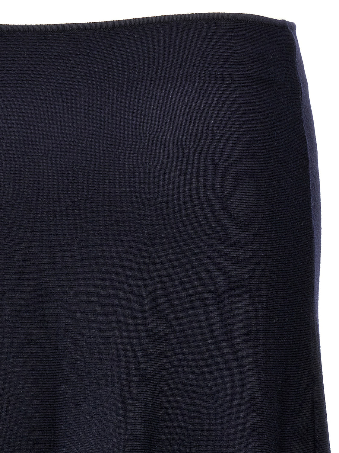 Blue Wool Midi Skirt