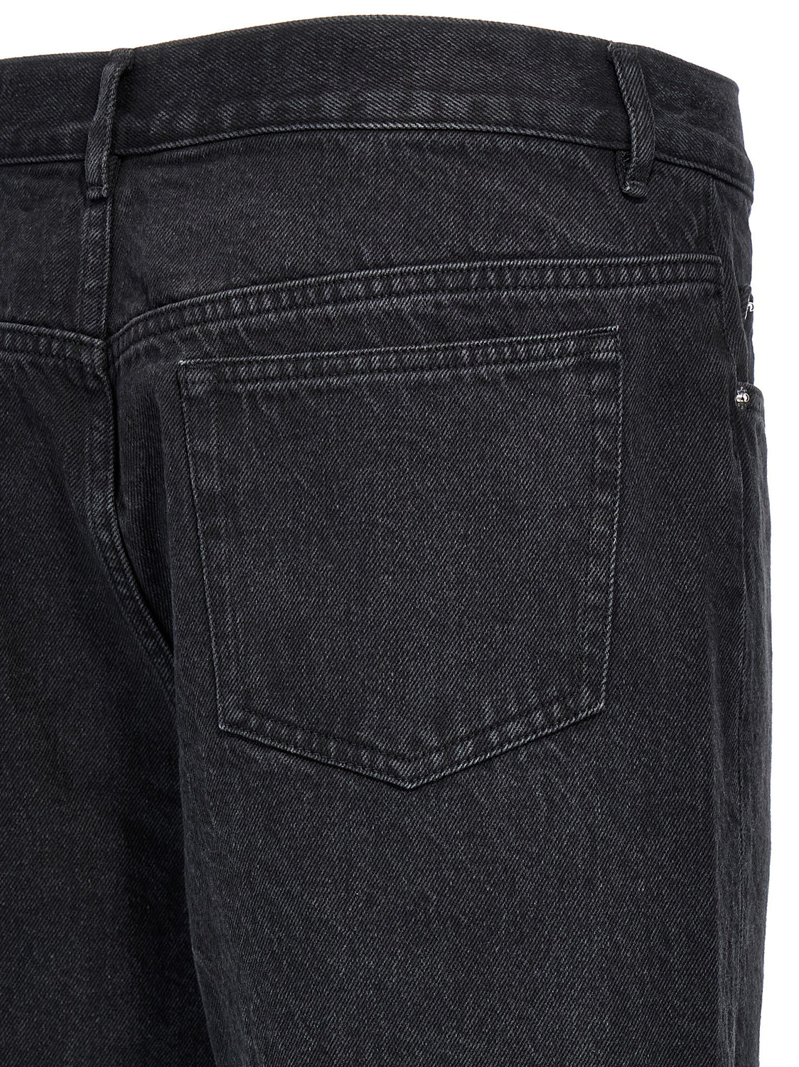 Black Cotton Straight-Leg Jeans