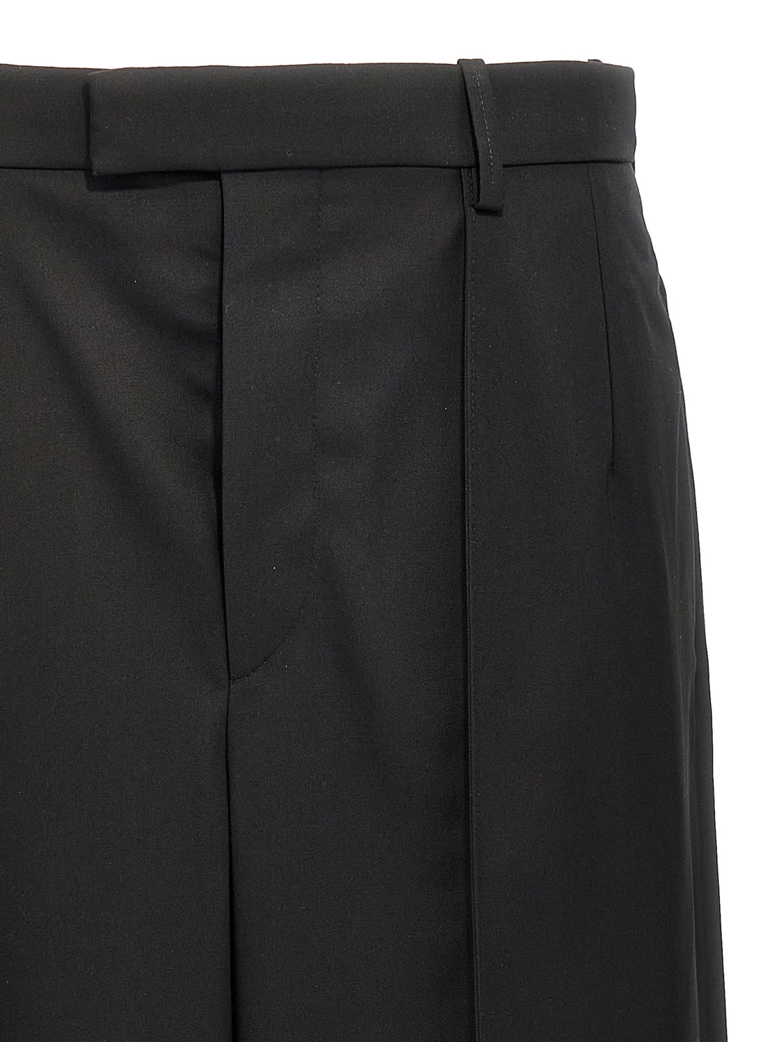 Black Wool Casual Pants