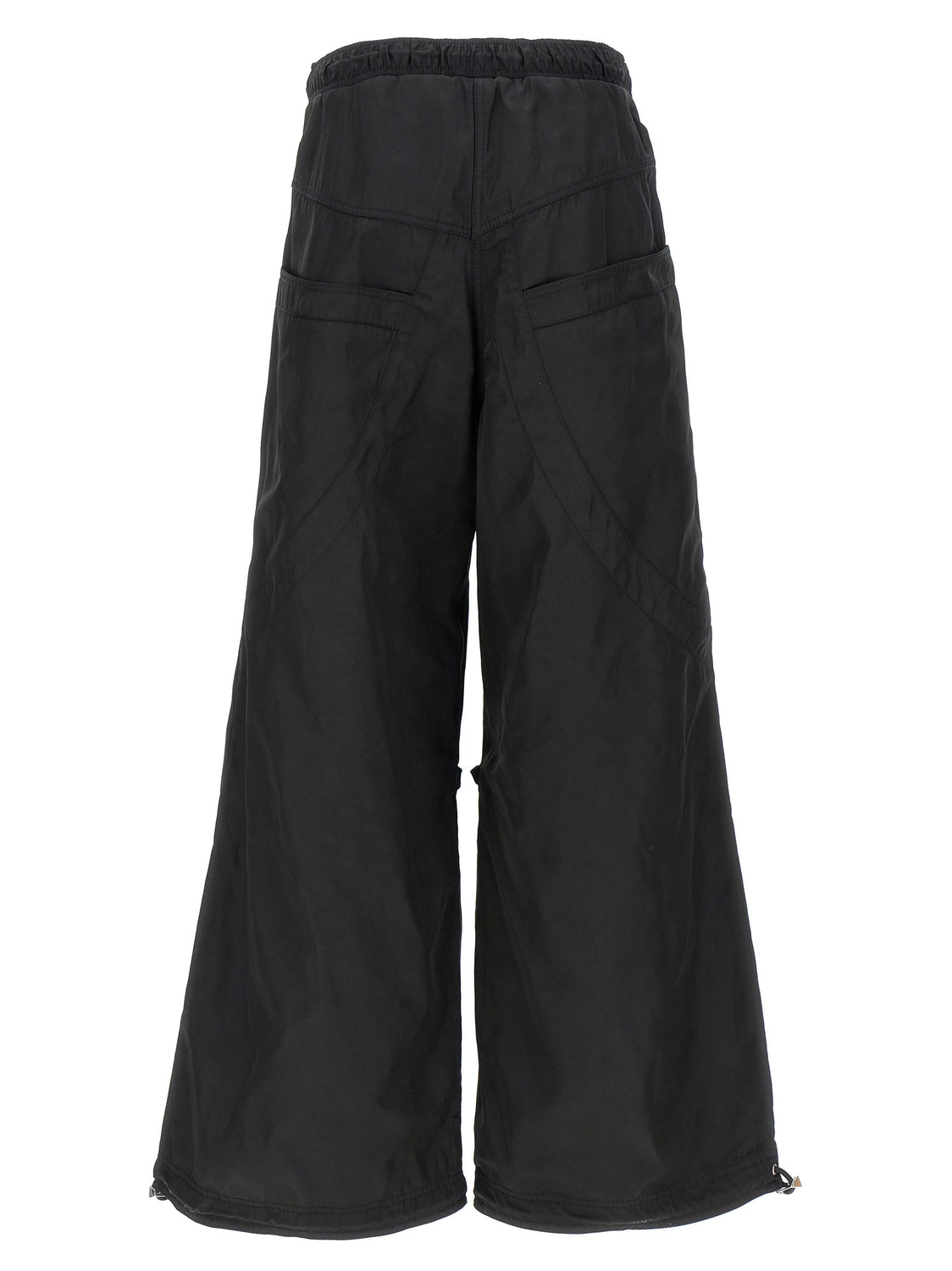 Black Polyester Casual Pants