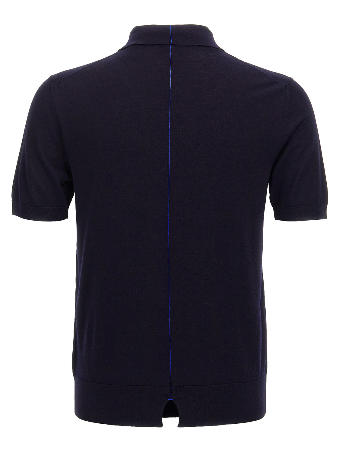 Blue Wool Polo Shirt