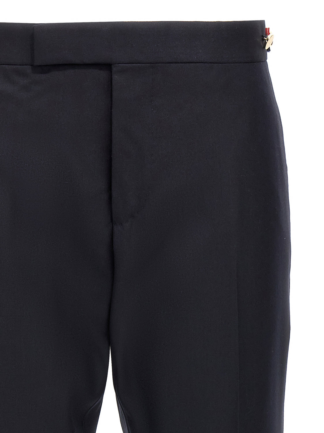 Blue Wool Casual Pants