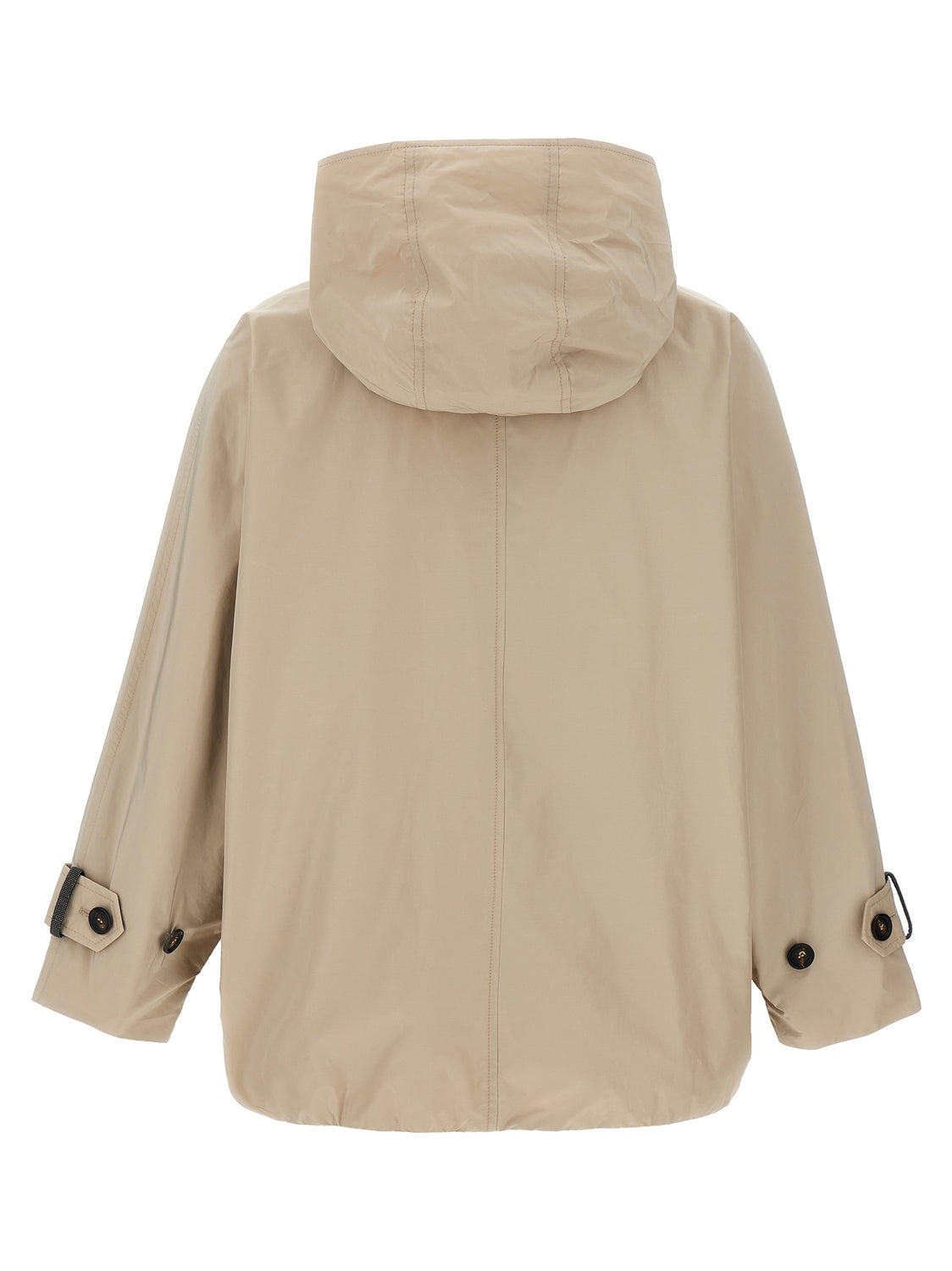 Beige Polyester Full-Length Jacket