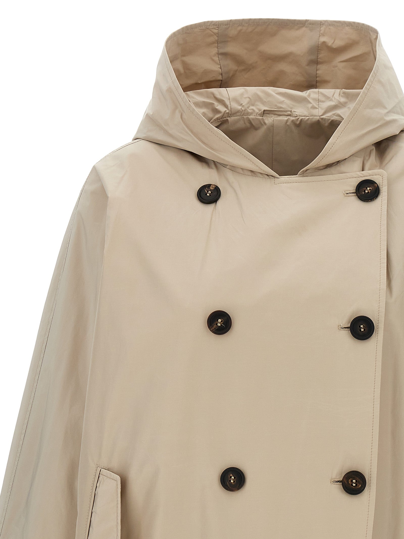 Beige Polyester Full-Length Jacket