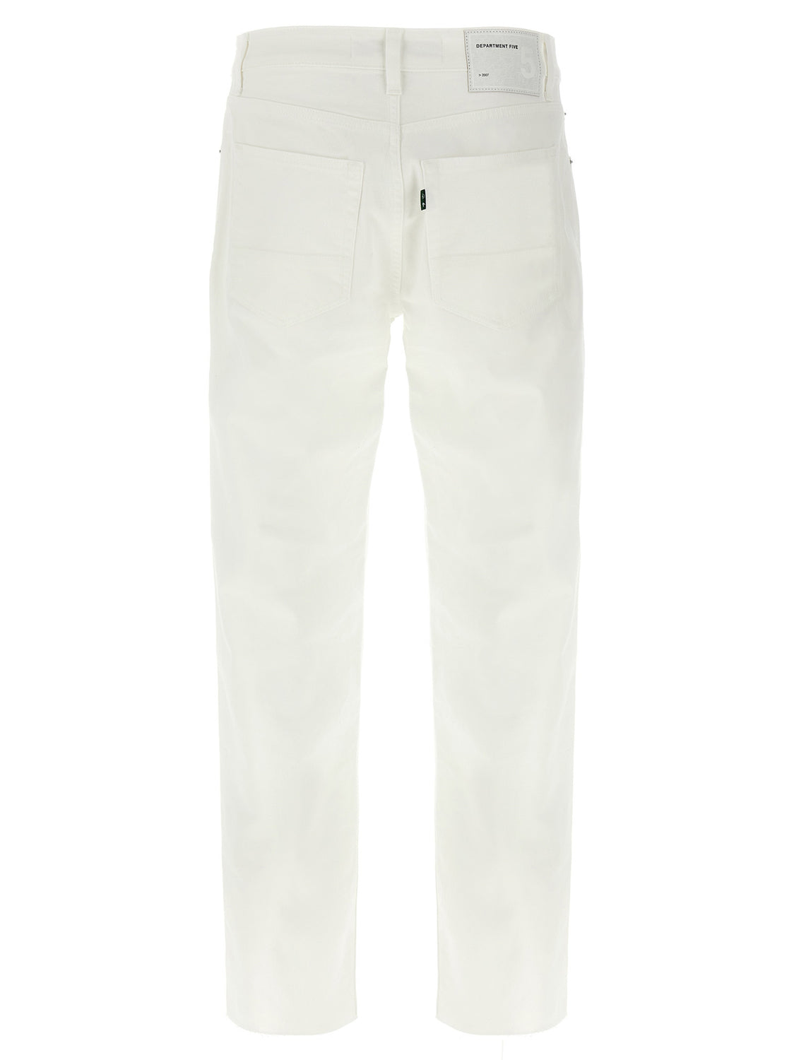 White Cotton Straight-Leg Jeans