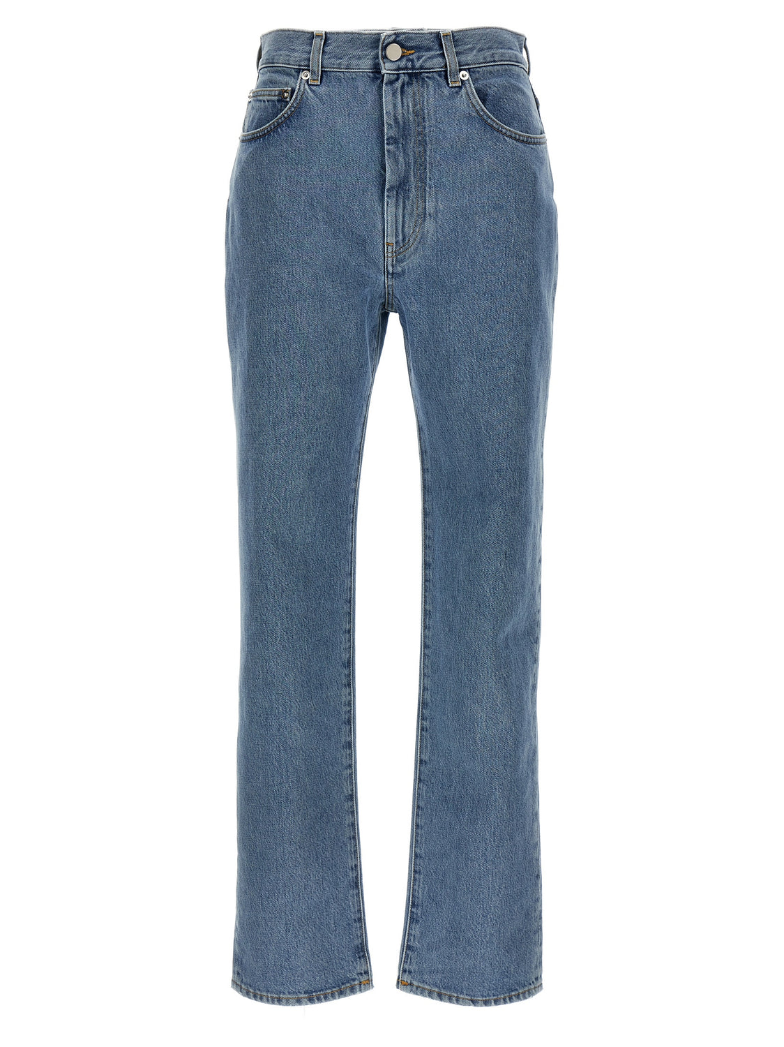 Blue Organic Cotton Straight-Leg Jeans