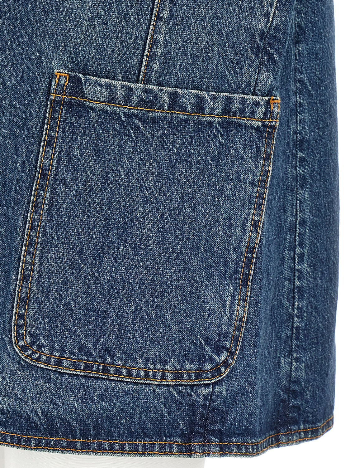 Blue Cotton Sleeveless Jacket