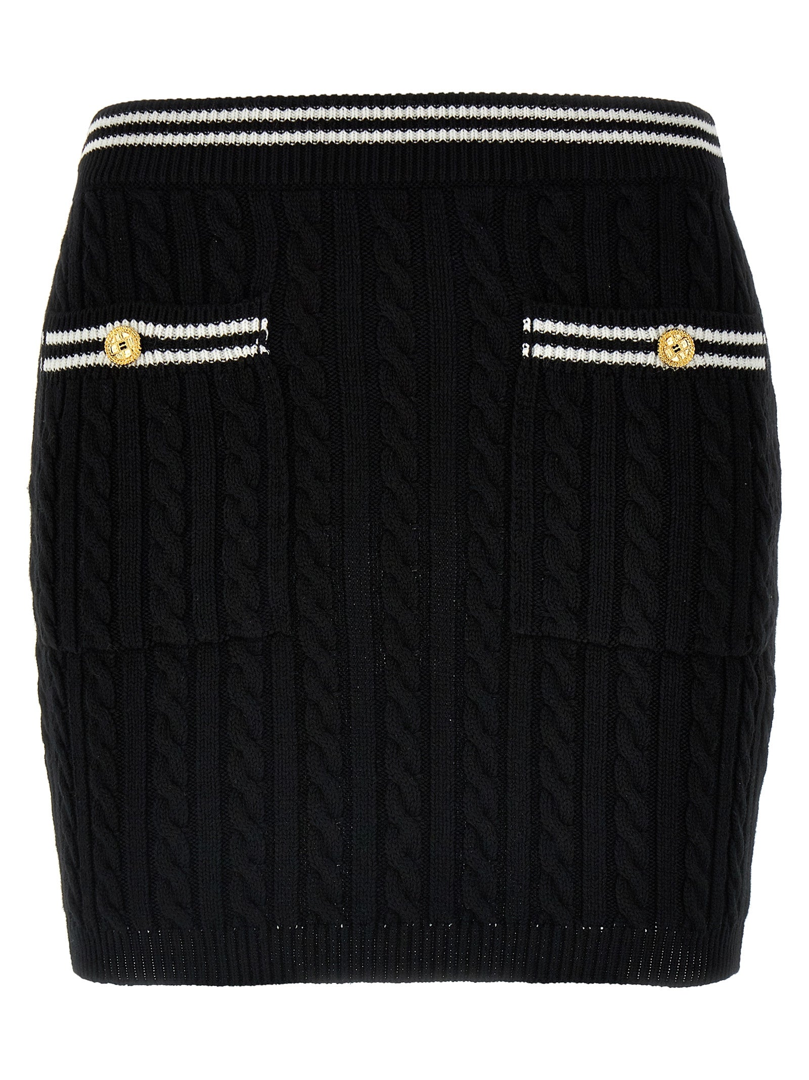 Bicolor Cotton Long Skirt