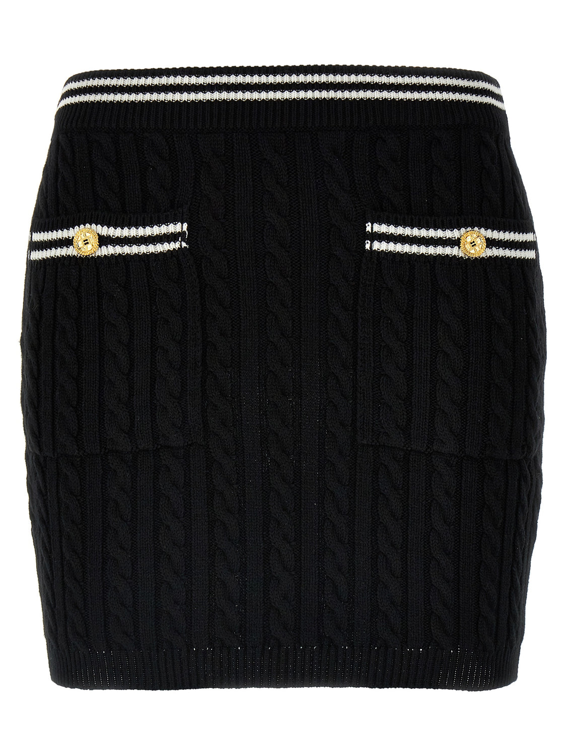 Bicolor Cotton Long Skirt