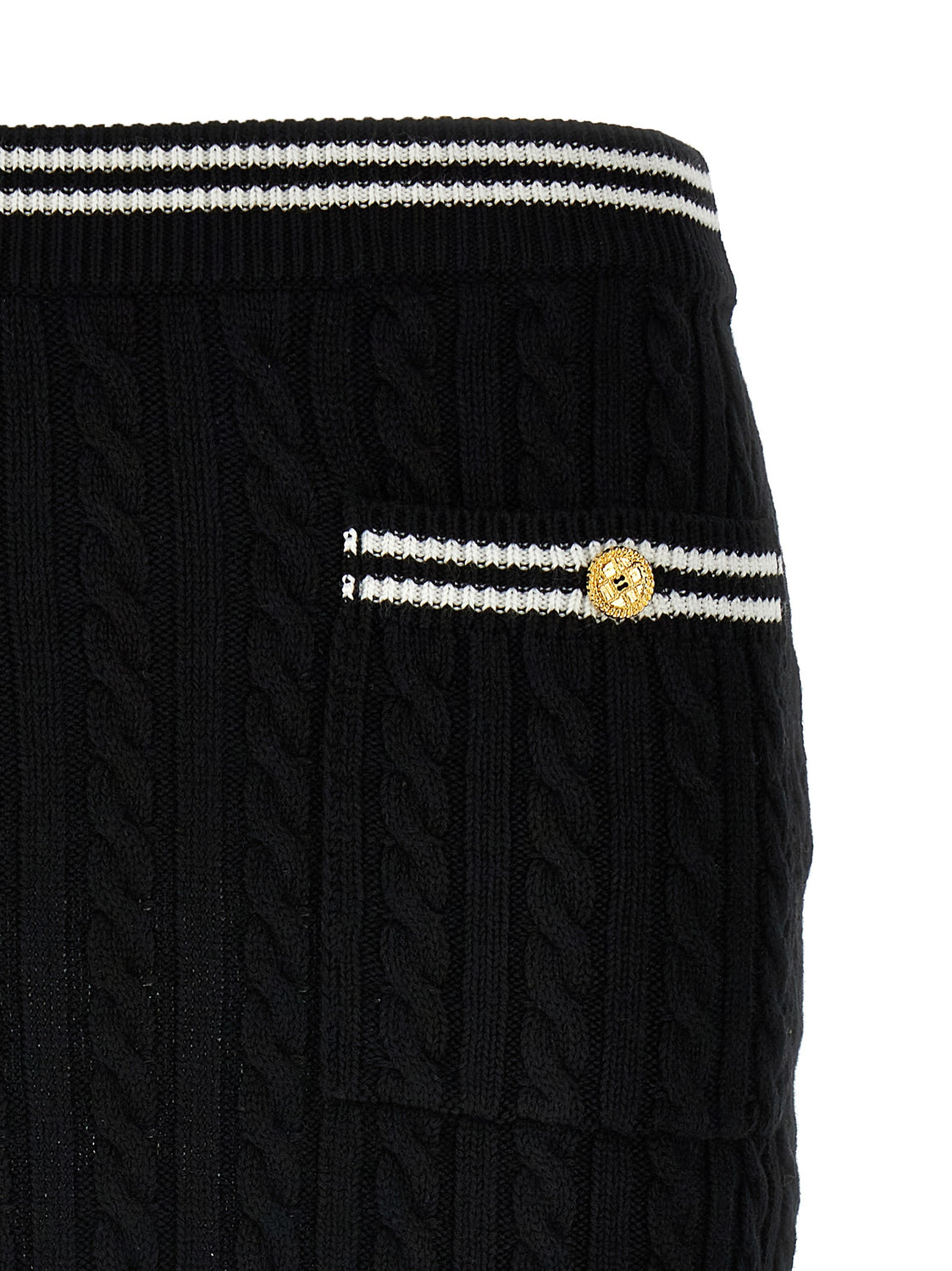 Bicolor Cotton Long Skirt