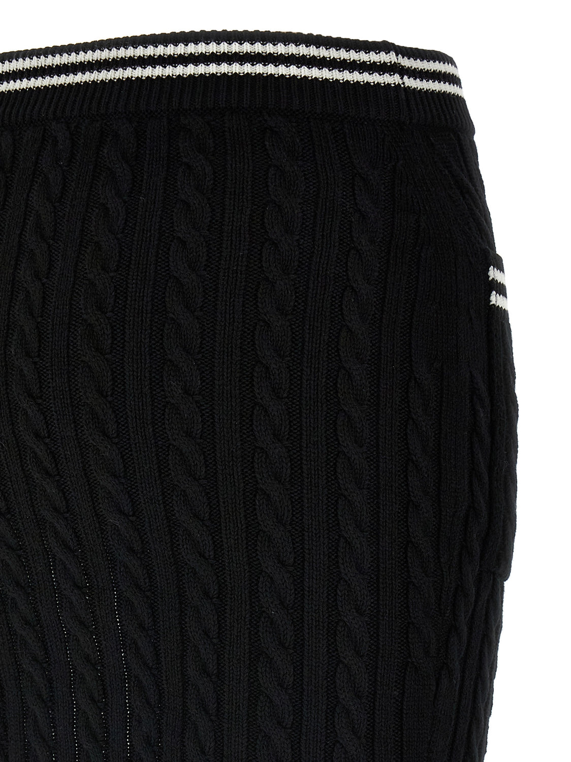 Bicolor Cotton Long Skirt