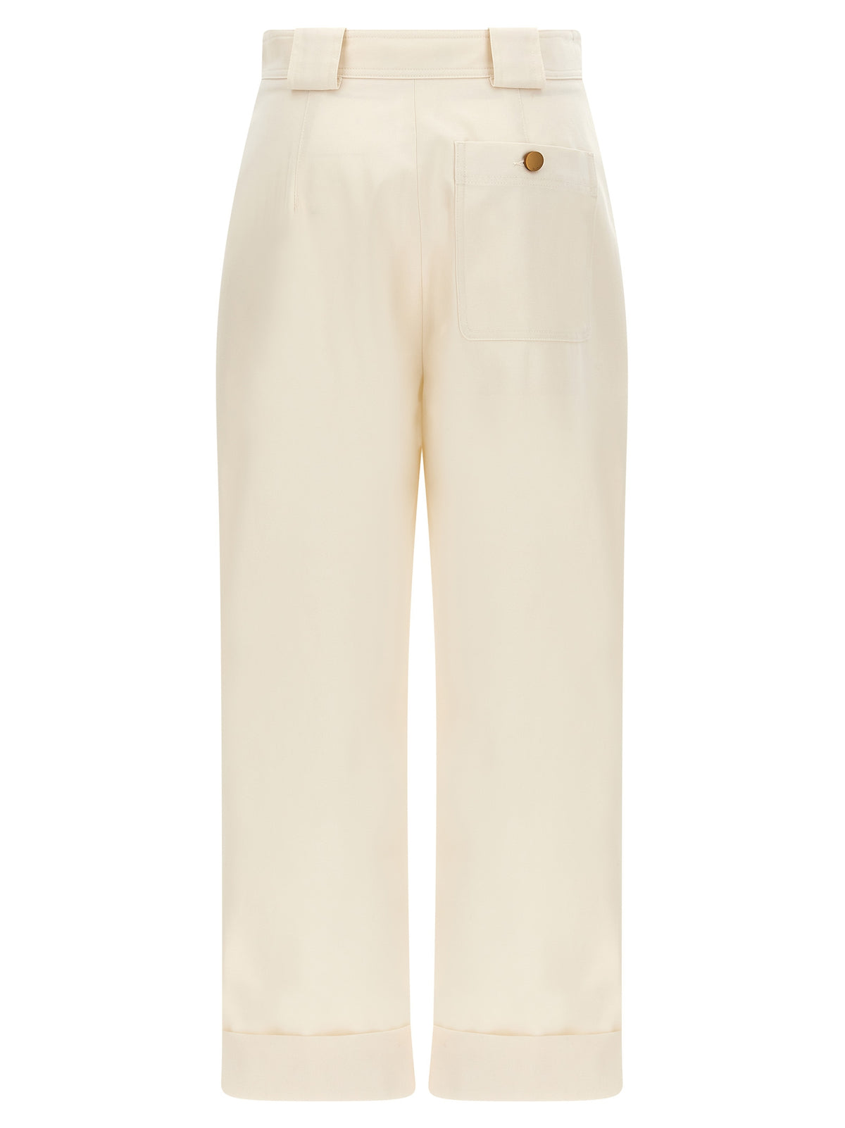 White Cotton Casual Pants