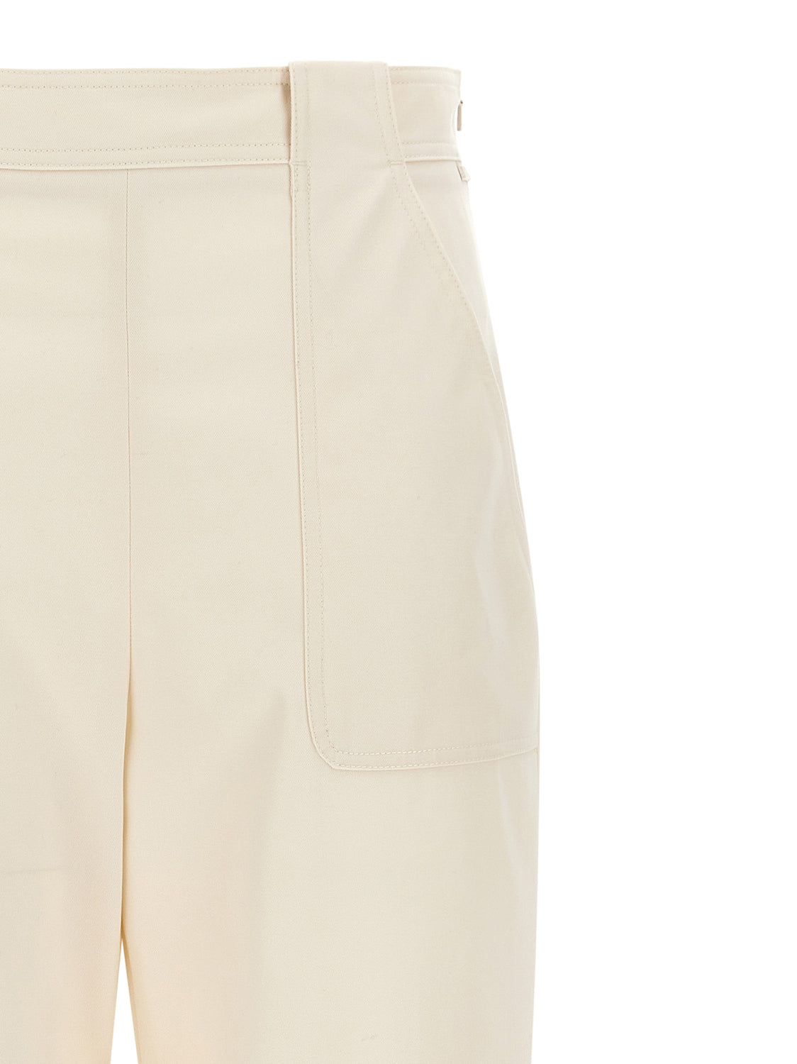 White Cotton Casual Pants