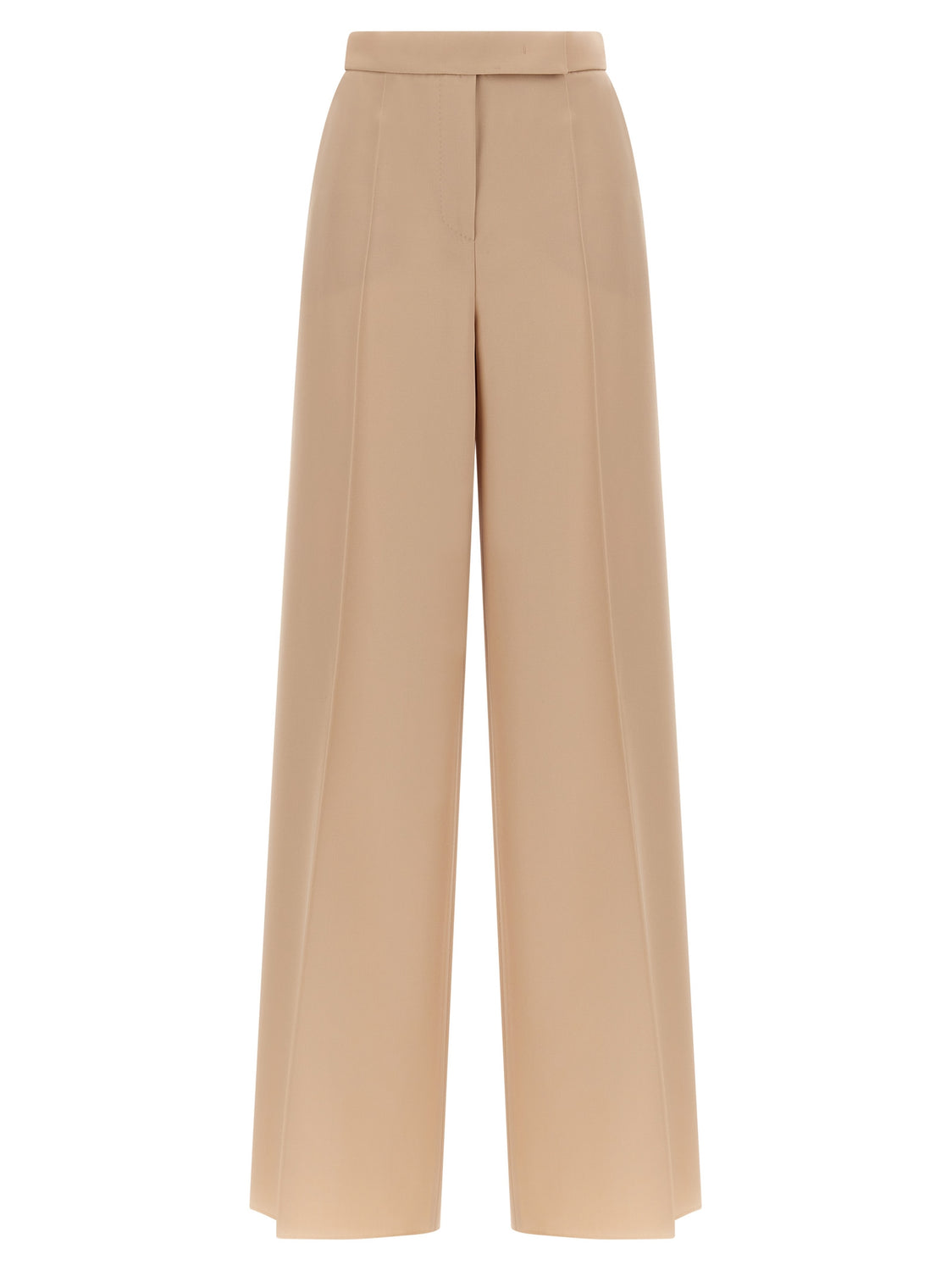 Beige Virgin Wool Casual Pants