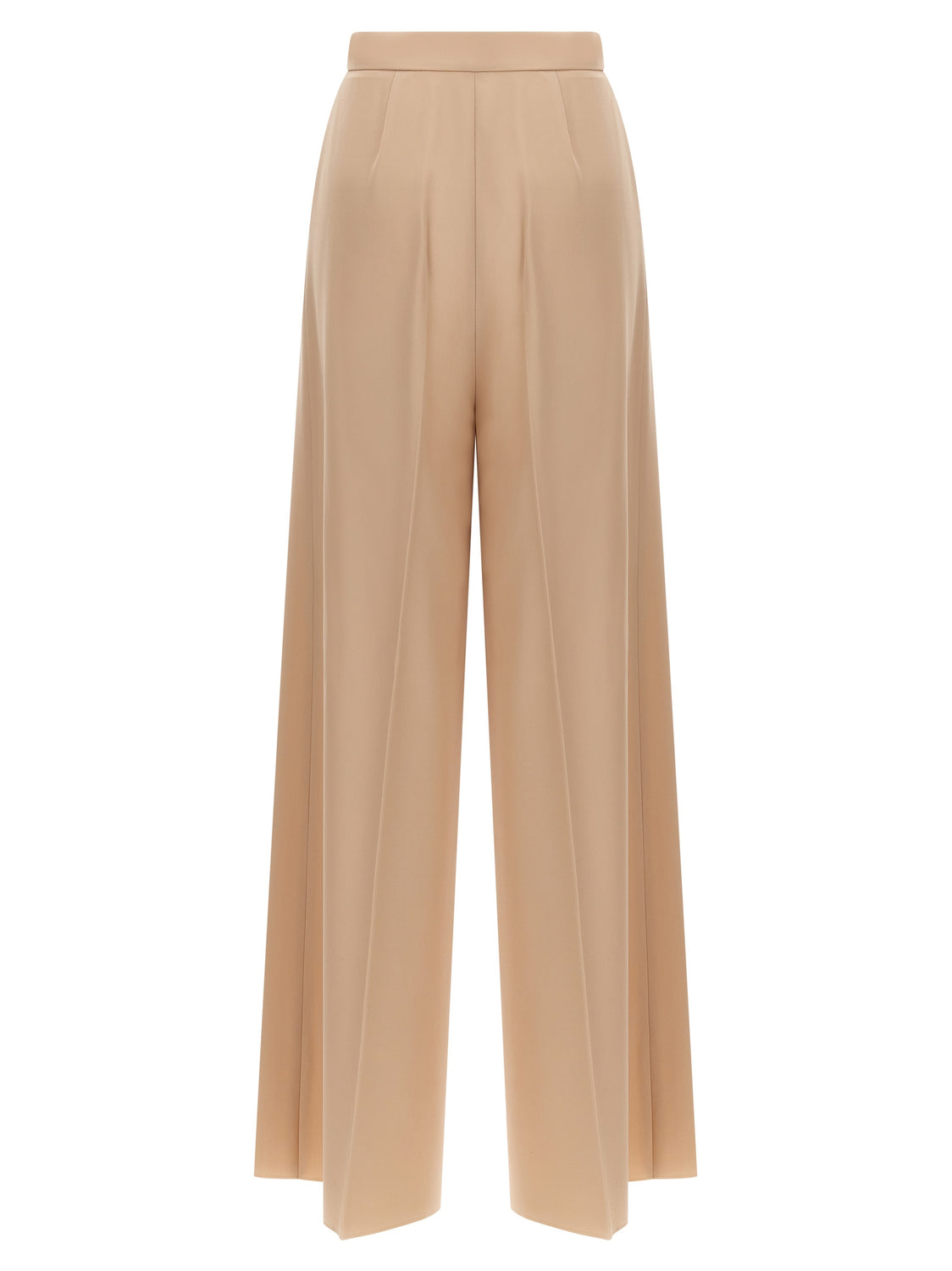 Beige Virgin Wool Casual Pants
