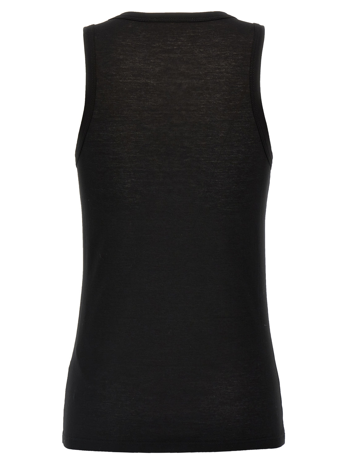 Black Cotton Sleeveles T-Shirt
