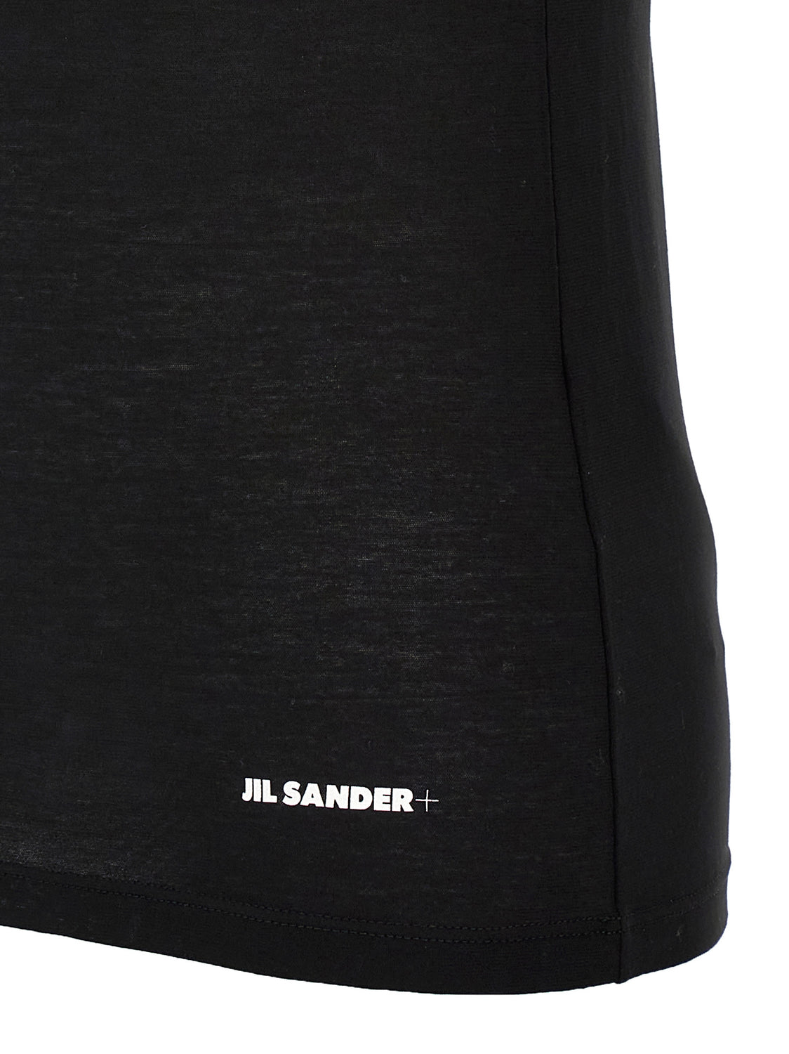 Black Cotton Sleeveles T-Shirt