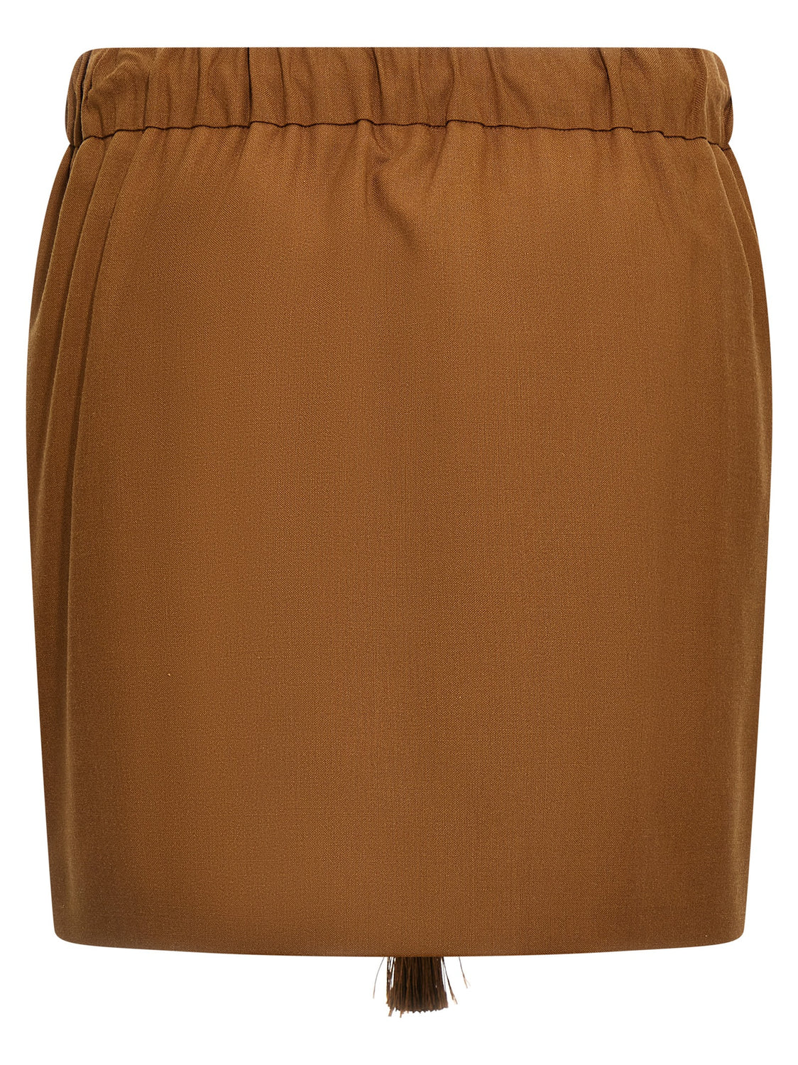 Brown Virgin Wool Long Skirt